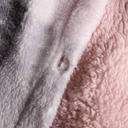 OHS Gingham Teddy Fleece Duvet Cover Pillowcase Check Bedding Set in Pink - Size: Double - thumbnail 3