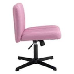 EONLION Armless Office Chair Fabric Padded Seat Visitor Chair Pink - thumbnail 4