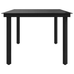 Berkfield Home Classic Garden Dining Table Black 200x100x74 cm Steel & Glass - Size: 200 x 100 x 74 cm - thumbnail 6
