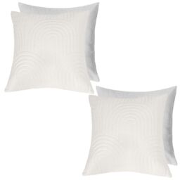 OHS 2 Pack Arches Pinsonic Filled Cushion Covers in Cream - Size: 45 cm x 45 cm - thumbnail 2