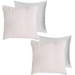 OHS 2 Pack Arches Pinsonic Filled Cushion Covers in Cream - Size: 45 cm x 45 cm - thumbnail 1