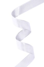 Neel Blue Double Sided Satin Polyester Ribbon Roll, 6mm x 10 Metres in White - thumbnail 2