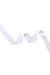 Neel Blue Double Sided Satin Polyester Ribbon Roll, 6mm x 10 Metres in White - thumbnail 1