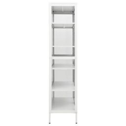 Berkfield Home Display Cabinet White 90x40x180 cm Steel & Tempered Glass - Size: 90 x 40 x 180 cm - thumbnail 4
