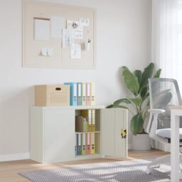 Berkfield Home File Cabinet Light Grey 90x40x70 cm Steel - Size: 90 x 40 x 70 cm - thumbnail 1