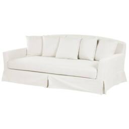 Wyld and Coco Off-White Polyester Slipcover for 3-Seater Rectangular Sofa in White - thumbnail 5