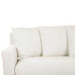 Wyld and Coco Off-White Polyester Slipcover for 3-Seater Rectangular Sofa in White - thumbnail 7