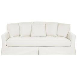 Wyld and Coco Off-White Polyester Slipcover for 3-Seater Rectangular Sofa in White - thumbnail 4