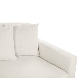 Wyld and Coco Off-White Polyester Slipcover for 3-Seater Rectangular Sofa in White - thumbnail 8