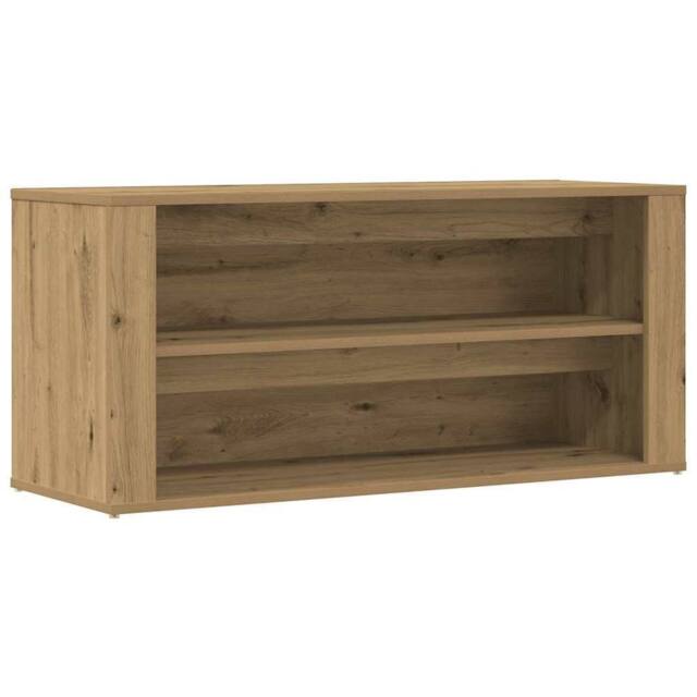 Berkfield Home Shoe Bench Artisan Oak 100x35x45 cm Engineered Wood in Brown - Size: 100 x 35 x 45 cm - image 1