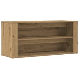Berkfield Home Shoe Bench Artisan Oak 100x35x45 cm Engineered Wood in Brown - Size: 100 x 35 x 45 cm