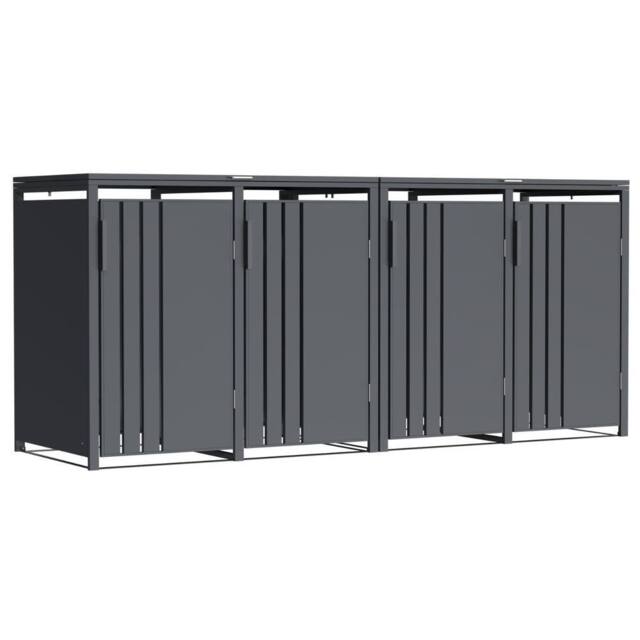 Phoenix Safe Company Phoenix Outdoor Quad Wheelie Bin Store for 4 x 240L Bins, Soft Close Metal Storage, Anthracite GB4400AA - Size: 800mm - image 1