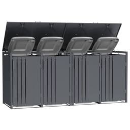 Phoenix Safe Company Phoenix Outdoor Quad Wheelie Bin Store for 4 x 240L Bins, Soft Close Metal Storage, Anthracite GB4400AA - Size: 800mm - thumbnail 4
