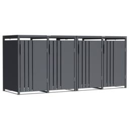 Phoenix Safe Company Phoenix Outdoor Quad Wheelie Bin Store for 4 x 240L Bins, Soft Close Metal Storage, Anthracite GB4400AA - Size: 800mm