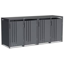 Phoenix Safe Company Phoenix Outdoor Quad Wheelie Bin Store for 4 x 240L Bins, Soft Close Metal Storage, Anthracite GB4400AA - Size: 800mm - thumbnail 9