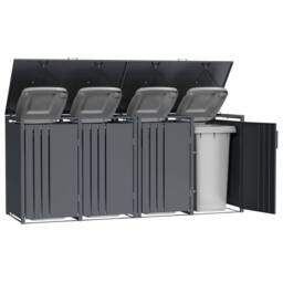 Phoenix Safe Company Phoenix Outdoor Quad Wheelie Bin Store for 4 x 240L Bins, Soft Close Metal Storage, Anthracite GB4400AA - Size: 800mm - thumbnail 5
