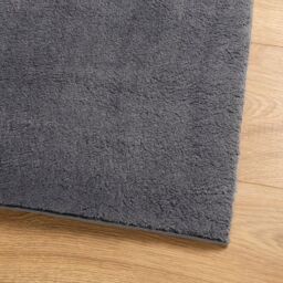 Berkfield Home Rug Short Pile Soft & Washable Anthracite 80x250 cm in Black - Size: 100 cm diameter - thumbnail 4