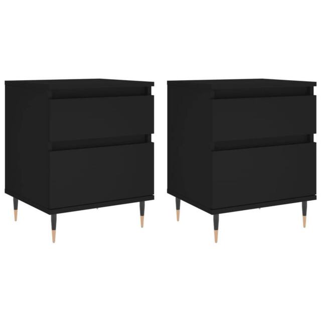 Berkfield Home Bedside Cabinets 2 pcs Black 40x35x50 cm Engineered Wood - Size: 40 x 35 x 50 cm - image 1