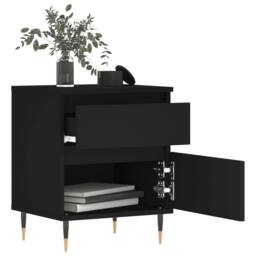 Berkfield Home Bedside Cabinets 2 pcs Black 40x35x50 cm Engineered Wood - Size: 40 x 35 x 50 cm - thumbnail 3