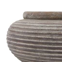 Lemon Pavilion Furniture and Decor Siena Round Ribbed Planter - Ceramic - L41 x W41 x H19 cm - Brown - thumbnail 3