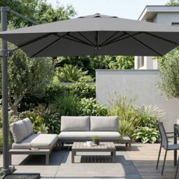 Garden Greatness Pagoda Deluxe Overhanging Square Parasol in Dark Grey - thumbnail 2