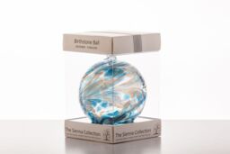 Sienna Glass Birthstone Ball December Turquoise in Blue