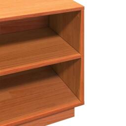 Berkfield Home Shoe Cabinet Wax Brown 110x34x45 cm Solid Wood Pine - Size: 110 x 34 x 45 cm - thumbnail 8