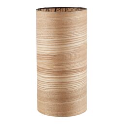 Happy Homewares Bamboo Wood Effect Table Lamp with Black Woodland Trees Inner Lining in Brown - thumbnail 2