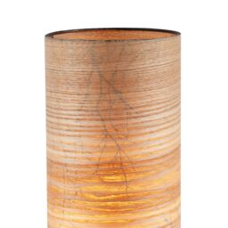 Happy Homewares Bamboo Wood Effect Table Lamp with Black Woodland Trees Inner Lining in Brown - thumbnail 4