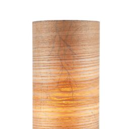 Happy Homewares Bamboo Wood Effect Table Lamp with Black Woodland Trees Inner Lining in Brown - thumbnail 3