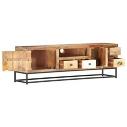 Berkfield Home TV Cabinet 120x30x40 cm Solid Reclaimed Wood in Brown - Size: 120 x 30 x 40 cm - thumbnail 1