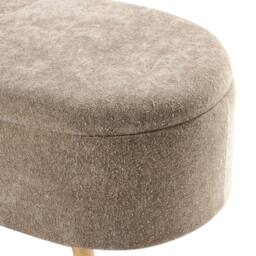 Wyld and Coco Light Brown Chenille Storage Bench with Pine Wood Legs - thumbnail 8