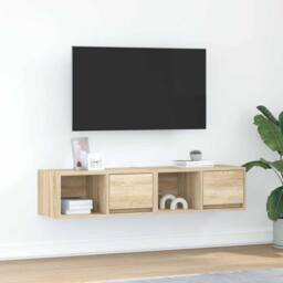 Berkfield Home TV Cabinets 2 pcs Sonoma Oak 60x31x25.5 cm Engineered Wood in Light Brown - thumbnail 2