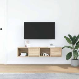 Berkfield Home TV Cabinets 2 pcs Sonoma Oak 60x31x25.5 cm Engineered Wood in Light Brown - thumbnail 3