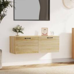 Berkfield Home Wall Cabinet Sonoma Oak 100x36.5x35 cm Engineered Wood in Brown - thumbnail 1