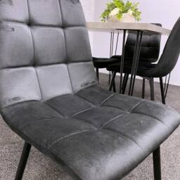 KOSY KOALA Dining Table With 4 Chairs Modern Grey Dining Table Set With 4 Black Velvet Chairs Dining Room Furniture in Brown - thumbnail 6