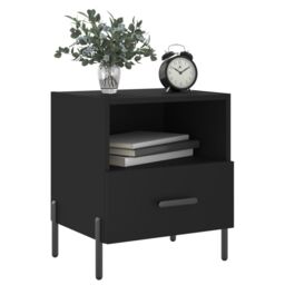 Berkfield Home Bedside Cabinets 2 pcs Black 40x35x47.5 cm Engineered Wood - thumbnail 4