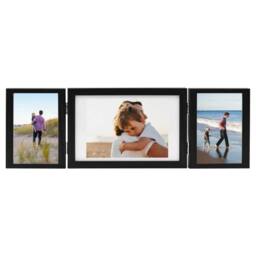 Berkfield Home Trifold Photo Frame Collage Black 28x18 cm+2x - Size: 28x18 cm - thumbnail 1