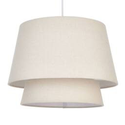 First Choice Lighting Ambra - Two Tier Natural Linen Easy Fit Pendant Shade - thumbnail 1