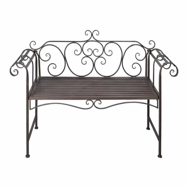 Berkfield Home Garden Bench 132 cm Steel Antique Brown - image 1
