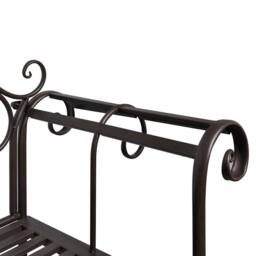 Berkfield Home Garden Bench 132 cm Steel Antique Brown - thumbnail 3