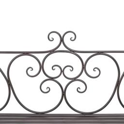 Berkfield Home Garden Bench 132 cm Steel Antique Brown - thumbnail 4