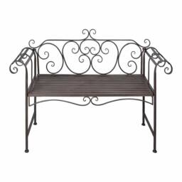 Berkfield Home Garden Bench 132 cm Steel Antique Brown - thumbnail 1