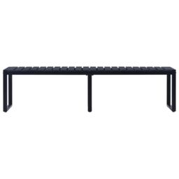 Berkfield Home Garden Bench 180 cm PS Board Black - thumbnail 2