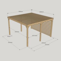 Rutland County Garden Furniture Ltd Shade Pergola - Wood - L360 x W360 x H270 cm - Rustic Brown in Light Green - thumbnail 7