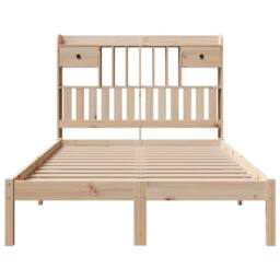 Berkfield Home Bookcase Bed without Mattress 135x190 cm Double Solid Wood Pine in Brown - thumbnail 4