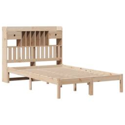Berkfield Home Bookcase Bed without Mattress 135x190 cm Double Solid Wood Pine in Brown - thumbnail 3