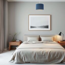 Happy Homewares Textured Linen Fabric Lamp Shade with Quality Brushed Resin Inner in Midnight - Size: 12 inches - thumbnail 7