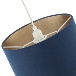 Happy Homewares Textured Linen Fabric Lamp Shade with Quality Brushed Resin Inner in Midnight - Size: 12 inches - thumbnail 5