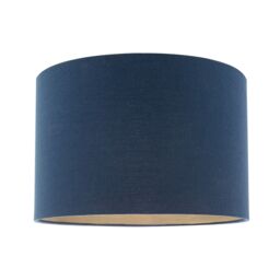 Happy Homewares Textured Linen Fabric Lamp Shade with Quality Brushed Resin Inner in Midnight - Size: 12 inches - thumbnail 1